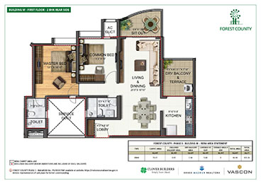Forest County 2 BHK Floor Plan