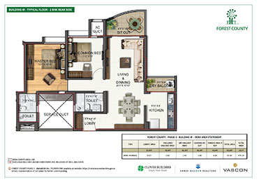 Forest County 2 BHK Floor Plan Rear Side