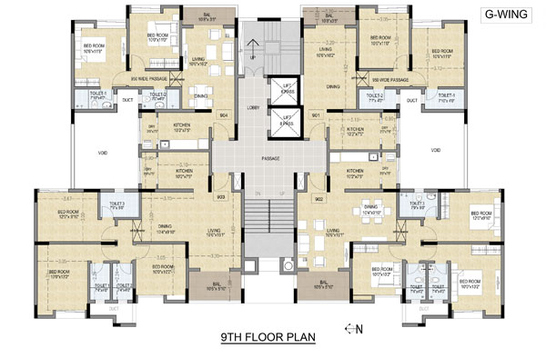 Vista Indiranagar G-Wing 9th Floor Plan