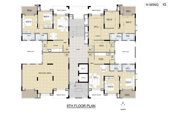 Vista II H-Wing 8th Floor Plan
