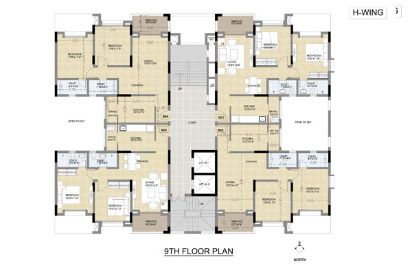 Vista Indiranagar H-Wing 9th Floor Plan